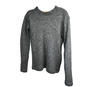 STUSSY Streetwear Gray Lambs Wool Mesh Lined Sweater Womens Small Side Zips